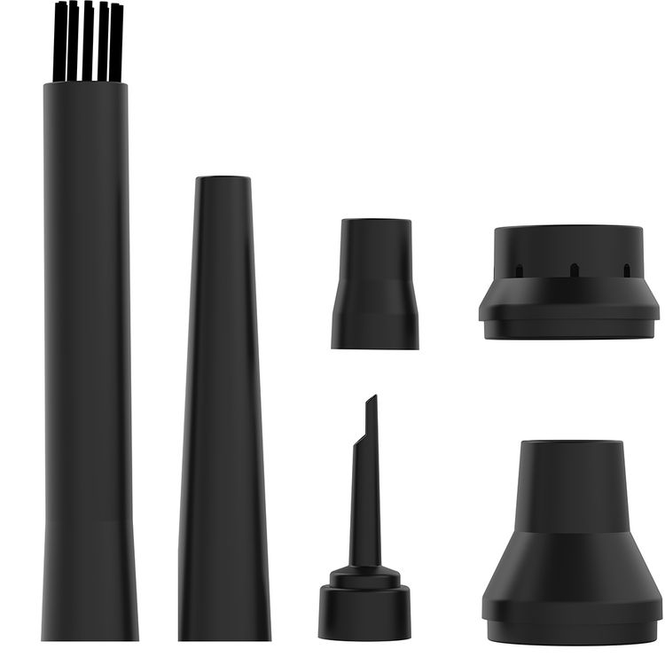 Porodo Handheld Air Duster with 6 Replaceable Nozzles, Up to 30 Minutes Working Time, Air Vacuum Function, 7500mAh Battery Capacity, 3 Speed Levels - Black