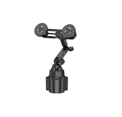 Green Lion Duo Magflex Cup Holder Mount with 20 × N52 Strong Magnets, 360° Free Rotation, 5-Point Adjustable, Easy Installation, Universal Car Fit, Extendable Arm, 2.6" - 3.9" Cup Holder - Black