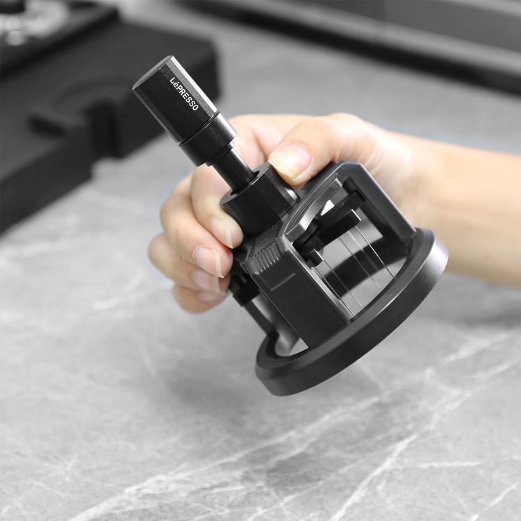 LePresso WDT Coffee Distributor Tool, Alloy, ABS Plastic Material, Stainless Steel Needle, Compatible with 58mm Portafilter, Compact & Portable Design - Black