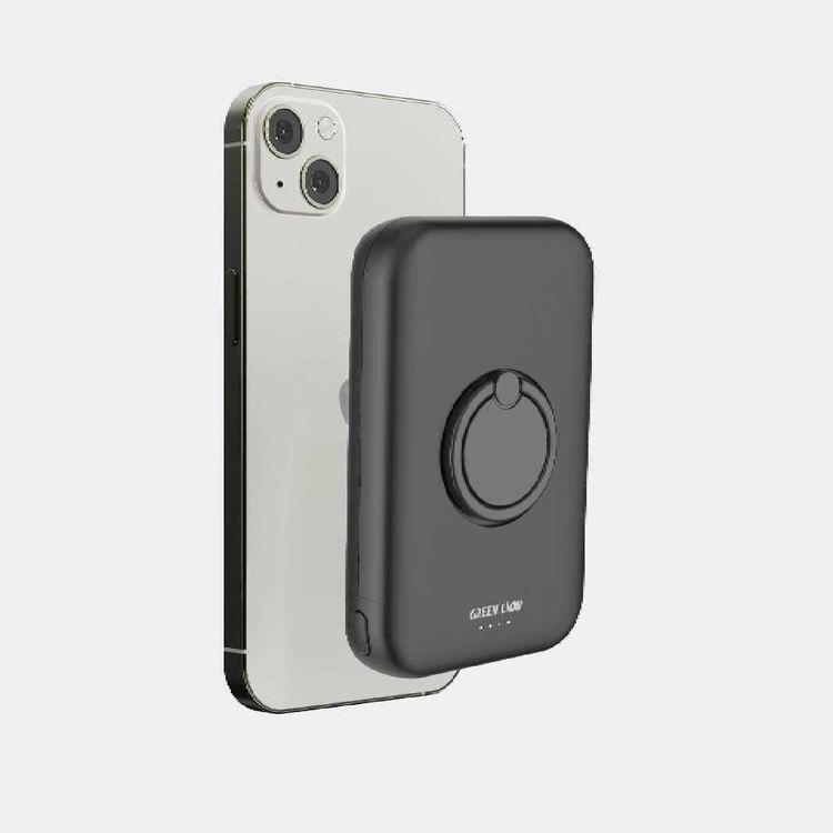 Green Lion Power Ring Fast Charging Power Bank 5000mAh PD 20W, Type-C Output, LED Indicator, 360° Finger Ring  - Black
