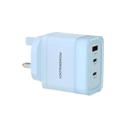 Powerology 3-Port Fast Charging Adapter with 65W PD USB-C...