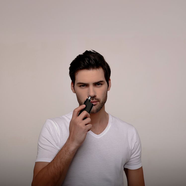 Green Lion Nose Pro Nose & Ear Trimmer with 2 Speed Settings, 360° Rotating Head, Detachable Cutter, 150mAh Battery, 100 Minutes Working Time & 90 Minutes Charging Time, Safety Protection - Black