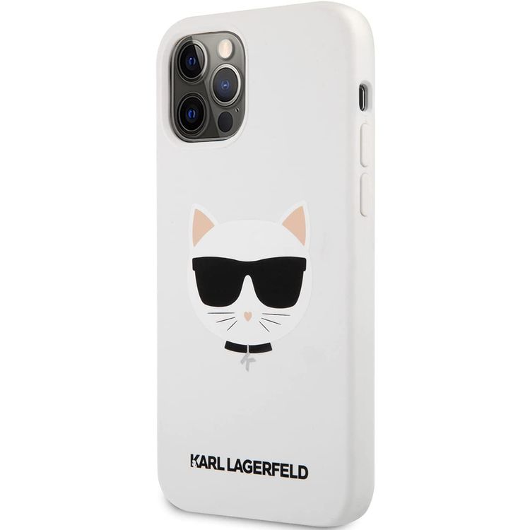 Karl Lagerfeld Silicone Hard Case Choupette Head for iPhone 12 / 12 Pro (6.1") - White