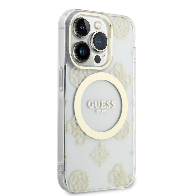Guess Magsafe IML Case - Gold Transparent - iPhone 15 Pro Max