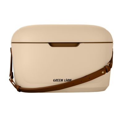 Green Lion Vintage Insulated Cooler Box 20L with Leak-Proof Design, Food-Grade Safety, Triple-Layer Insulation, Hot and Cold Storage, Adjustable Strap, Airtight Protection, Impact Resistant, Travel Friendly, Long-Lasting Insulation - Beige