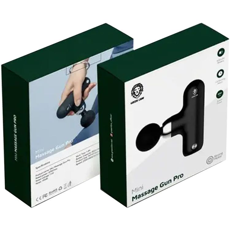 Green Lion Mini Pro Massage Gun with Up to 3 Hours Working Time, 800mAh Battery Capacity, 40W Power, Less than 55dB Noise Level, Up to 4000RPM Motor Speed - Black