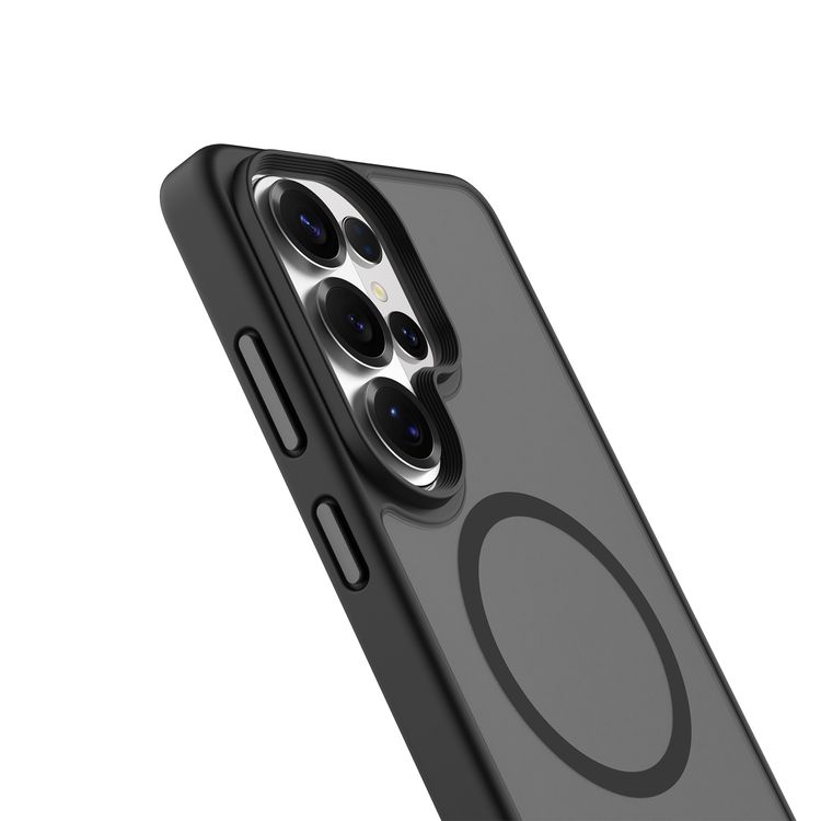 Levelo Matteo Hybrid Kickstand Case for Samsung S26 Ultra, Anti-Fingerprint Coating, Raised Bezels for Camera & Screen, Shock-Resistant Bumper, Drop Protection - Black