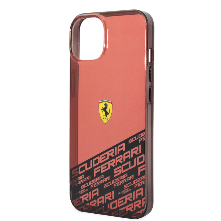 Ferrari PC/TPU IML Case with Bottom Scuderia Allover Print iPhone 14 Compatibility - Red
