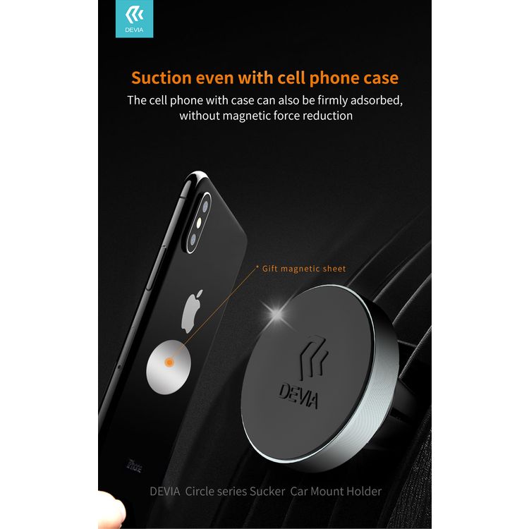 Devia Circle Series Sucker Car Mount Holder - Space Gray
