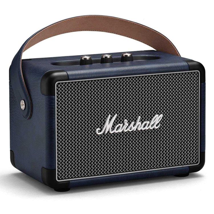 Marshall Kilburn II  Bluetooth Wireless Stereo Speaker, Integrated Rechargeable Lithium-ion Battery, Bluetooth 5.0,  2.5 Hours Charging Time, IPX2 - Indigo