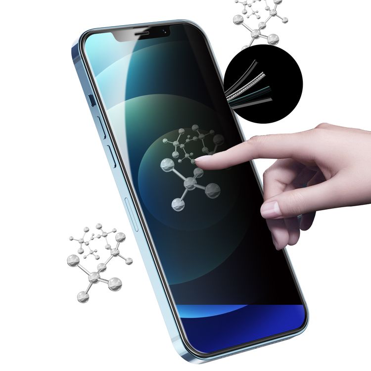 غرين واقي شاشة زجاجي منحني بالكامل ثلاثي الأبعاد مع حماية الخصوصية لهاتف ايفون 12 بروماكس (6.7 بوصات) ، صلابة 9H ، مضاد للخدش ، حماية كاملة ، مضاد للبثور بخصوصية 90 درجة زجاج مقوى
