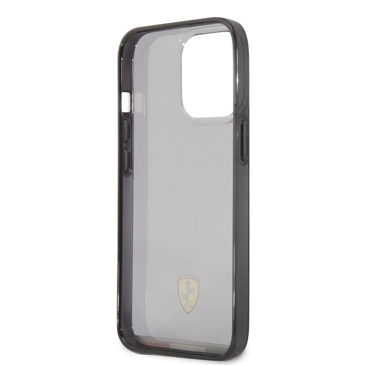 CG MOBILE Ferrari Italia Stripe Transparent Hard Case Print Logo Compatible for iPhone 13 Pro Max (6.7") Scratches Resistant, Easy Access to All Ports
