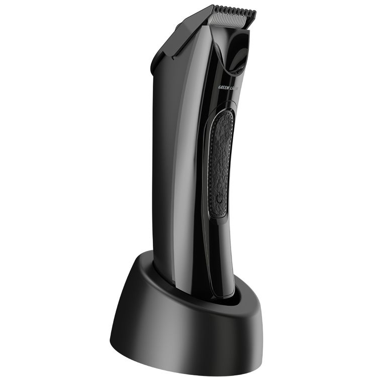 Green Lion Sensetive Area Trimmer 2 with LED Status Indicators, Storage Base, Type-C Charging, 2 Guide Combs, Digital Display, Spot Light, Corded & Cordless - Black