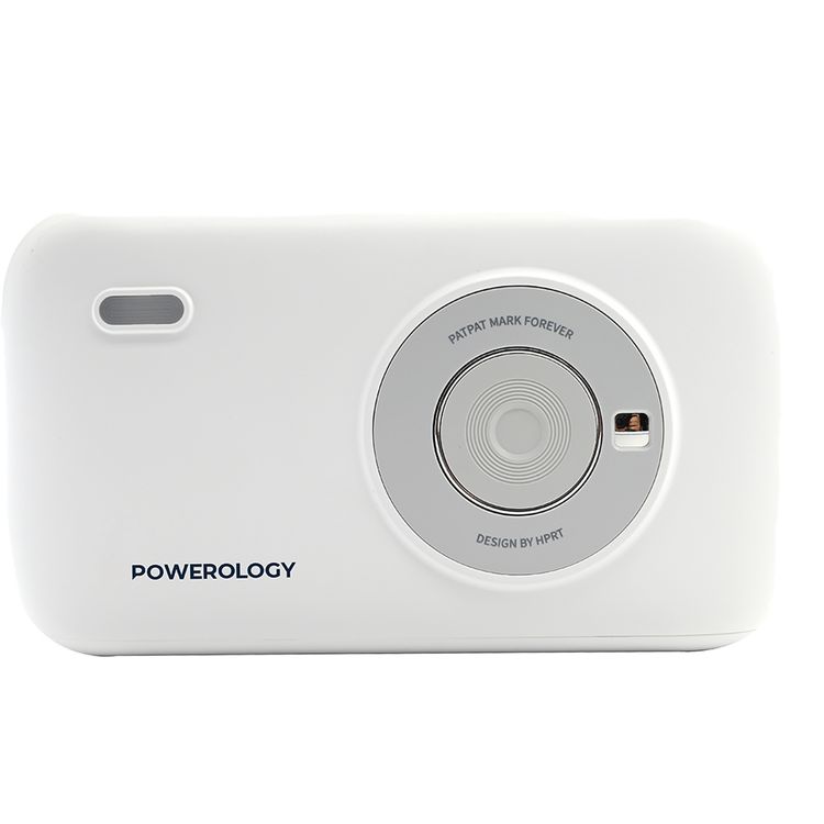 Powerology Vivant Mini Thermal Printer with 300 DPI Resolution, 40 Seconds per Sheet Printing Speed, 5.5cm Paper Width, Bluetooth Version 5.0, 800mAh Battery Capacity, 3 Hours Charging Time, Type-C Charging Port, Includes 10 Thermal Films, Auto Laminating Protection - White