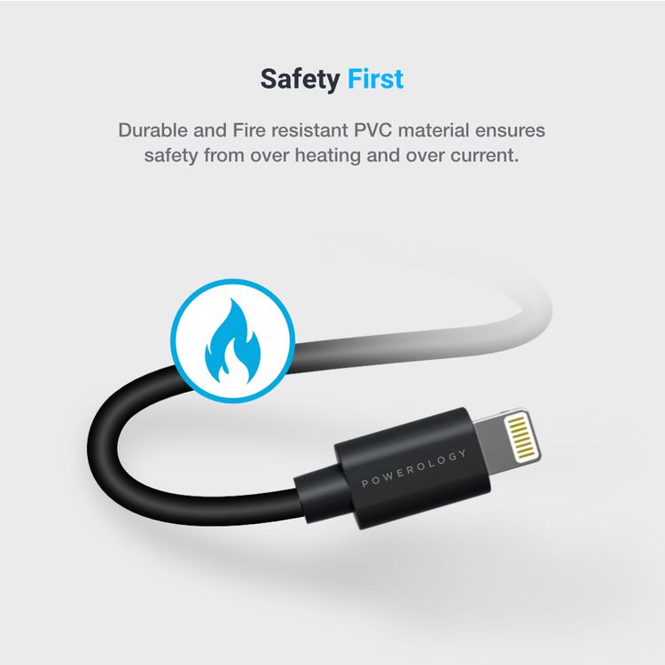 Powerology USB-C to Lightning Cable Combo (0.25m + 0.9m ) Fast Charging & Data Sync, 90CM - Black 