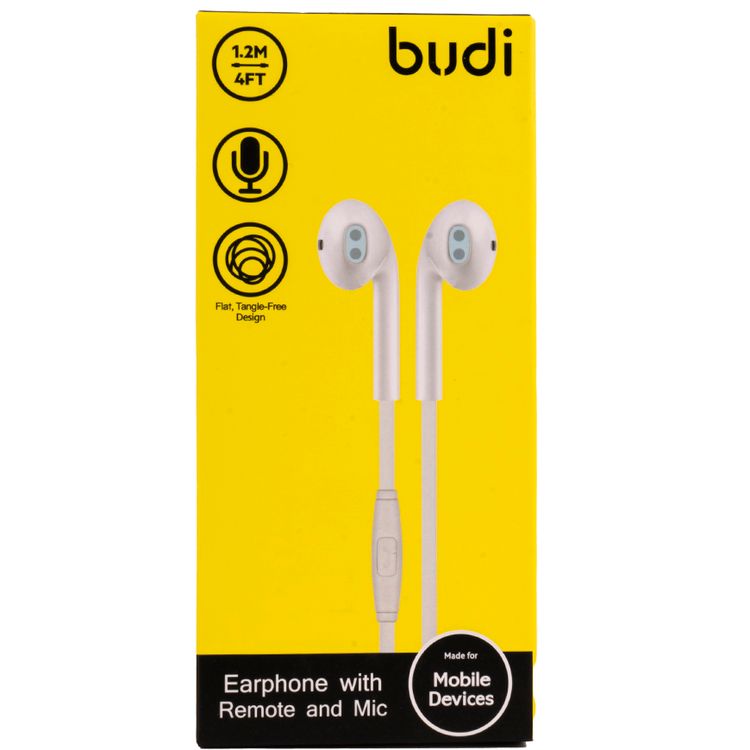 سماعات من بودي مع تحكم عن بعد و مايك - أبيض