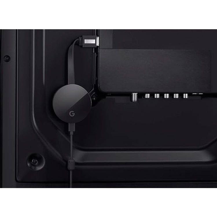 Google Chromecast Ultra with Wi-Fi, Ethernet & HDMI 2.0 Connectivity, 4K Resolution, Media Streaming, Built-in Power Supply - Black