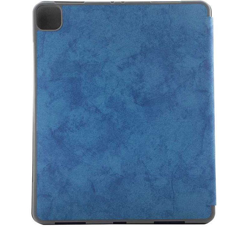 Comma Leather Case with Pencil Slot for Apple iPad Pro 12.9" (2021), Shock & Scratch Resistant, Shock & Drop Protection, Camera Protection, Easy Access to All Ports - Blue