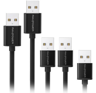 RAVPower 5 Pack Durable Micro USB Cable Compatible for Micro USB Devices, Charge & Sync Connector, Android Charging Cord - Black ( Online Packaging )
