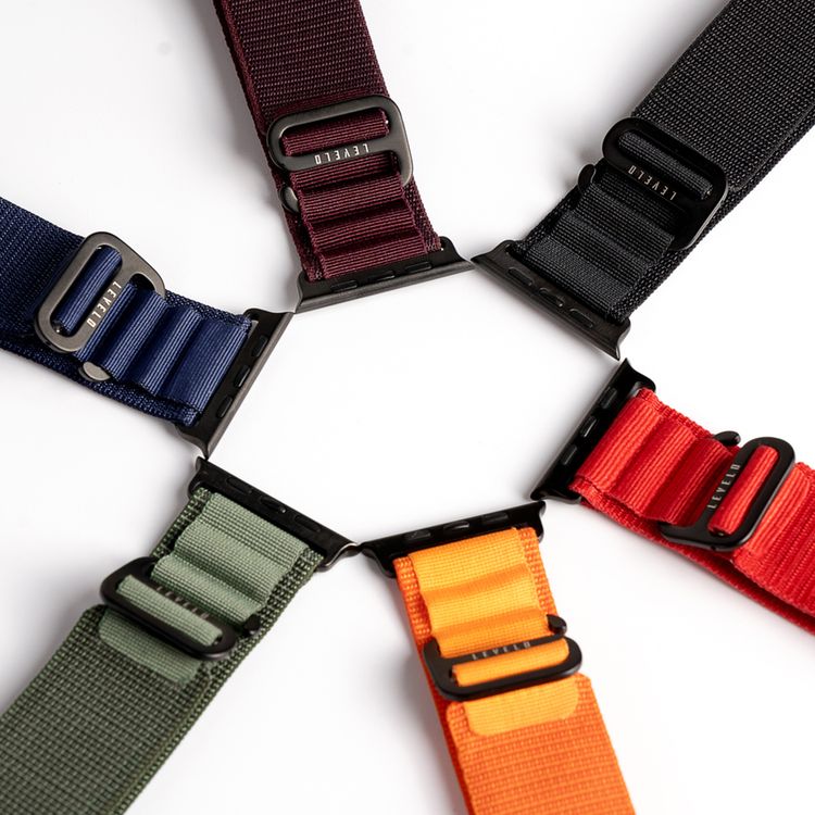 Levelo Ace Loop Watch Strap with Titanium G Hook Buckle for Apple Watch 49/45mm, Sweat & Water Resistant, Compatible with SE, Series 8, 7, 6, 5 & 4, Soft & Comfortable Fit - Red