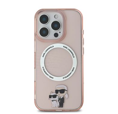 KARL LAGERFELD Magsafe IML Hard Case with NFT KARL & CHOUPETTE for iPhone 16 Pro Max - Pink