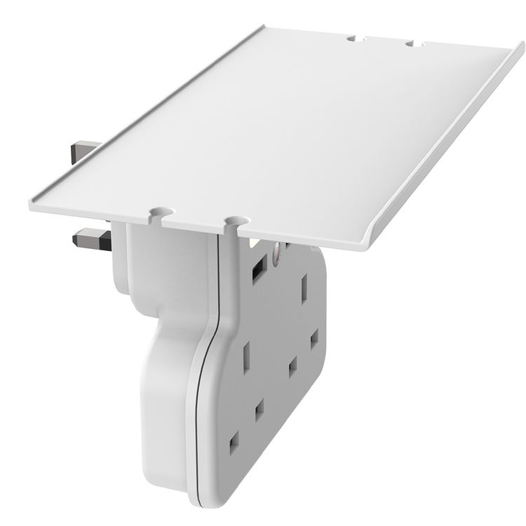 Porodo Multi-Function Socket & Night Light with Built-in Tablet & Phone Tray, 3250W AC Output, Fire-Retardant Material, 12W USB-A Output, Overcharge & Overheat Protection - White