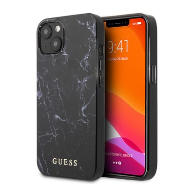 CG MOBILE Guess PC/TPU Elegant Marble Design Case Compatible for iPhone 13 (6.1") Anti-Scratch, Easy Access to All Ports, Shock Absorption