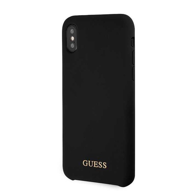 CG MOBILE Guess Silicone Phone Case Compatible for Apple iPhone X (5.8") Anti-Scratch Mobile Case Officially Licensed - Black