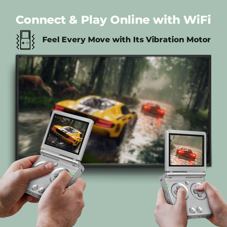 Green Lion GP Pro Fold Gaming Console with Dual-Core G31 MP2 GPU, Vibrating Motor, HDMI Output, Supports Up-to 512GB TF Card, 3.5 Inches IPS Screen, 640×480 Pixels Resolution, 3300mAh Battery, 8 Hours Working Time - Silver