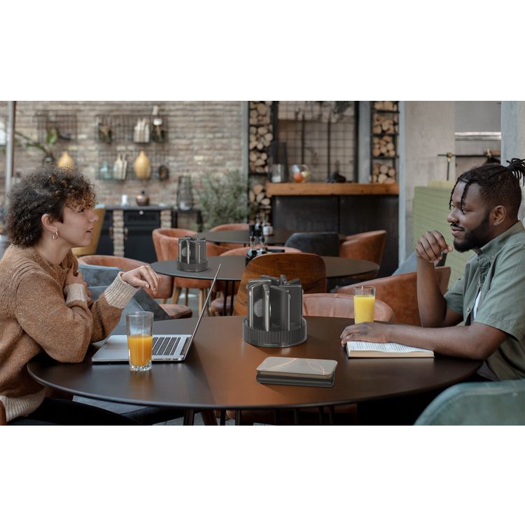 Powerology 8-in-1 Power Terminal with 8× 10000mAh Battery Capacity, Dual USB-C & USB-A Output Ports, Built-in Lightning & Type-C Cables, Fast Charging, Wireless Charging - Black