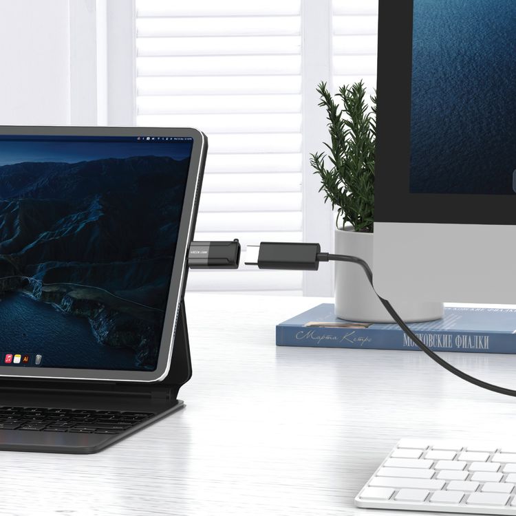 Green Lion Type-C to HDMI Adapter, PVC+ Aluminum Alloy Material, Plug and Play, Supports 4K Resolution, Mirror Mode  - Gray