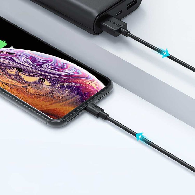 RAVPower 3-Pack USB Cable ( 2m / 1m / 0.2m ) Compatible with iPhone Lightning Devives - Charge & Sync Cord - Durable Fast Charging Connector with Overcharge Protection - Black