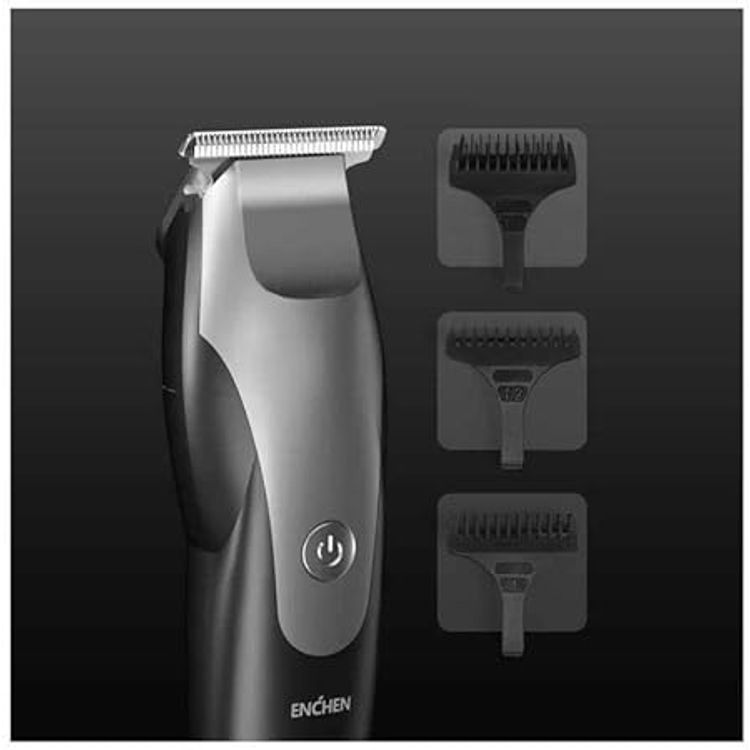 Enchen Humming Bird Electric Hair Clipper with 3 Size Combs, 1500mAh Battery Capacity, 3 Hours Charging Time, 4 Hours Working Time, Low Noise, Quick Charging - Black
