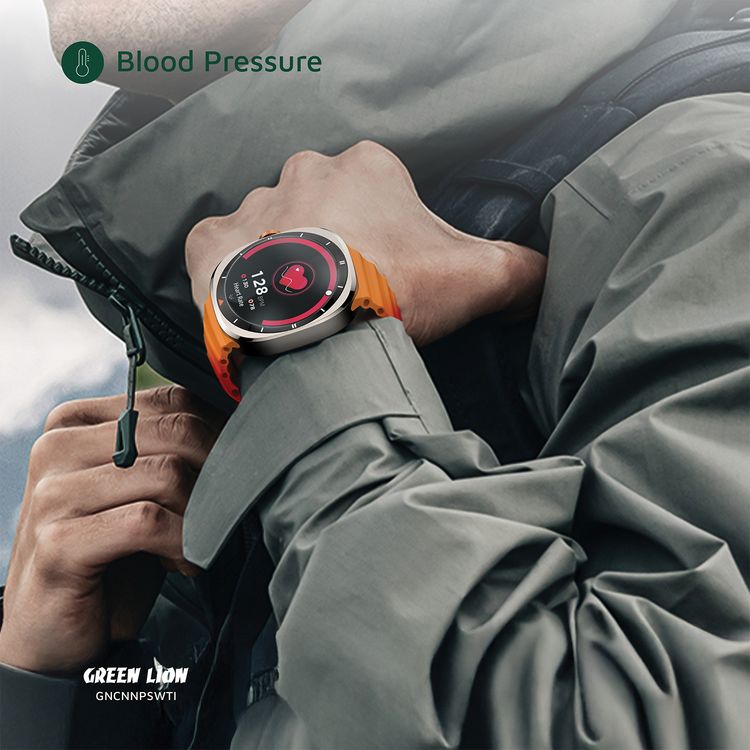 ساعة جرين ليون كونكت برو الذكية، شاشة دائمة التشغيل، إشعارات المكالمات ووسائل التواصل الاجتماعي، تحكم في الموسيقى، تنبيه برفع المعصم - التيتانيوم