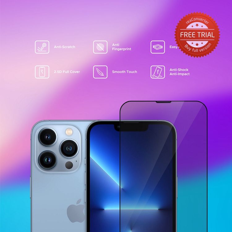 واقي شاشة Liberty Guard Azure Full Cover Black بحافة مدورة لهاتف iPhone 13 Pro، مضاد للصدمات والتأثير - أسود