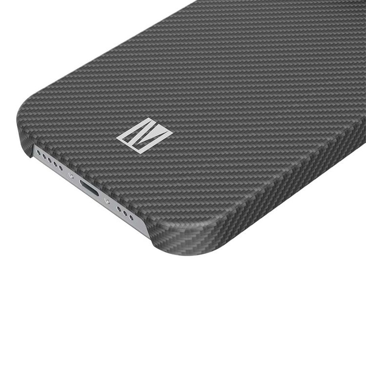  Levelo Sergei 1500D Aramid Fiber Case for iPhone 15 Pro Max, MagSafe Compatible, Shock-Proof Edges, Slim & Lightweight Design - Black