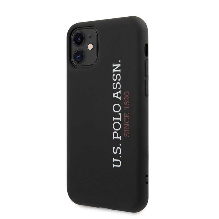 CG Mobile U.S. Polo Assn. Liquid Silicone Hard Case Vertical Logo Compatible for iPhone 12 Mini ( 5.4" ) Shock Resistant, Scratches Resistant, Easy Access to All Ports