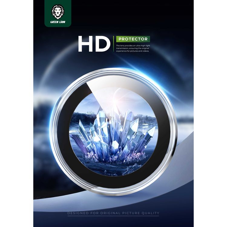 عدسة كاميرا ثلاثية من Green Lion لهاتف iPhone 15 Pro/iPhone 15 Pro Max، حماية من الكسر، مضادة للخدش، زجاج متين 9H، مقاومة للماء، طلاء مضاد للتوهج، سهلة التركيب - شفافة