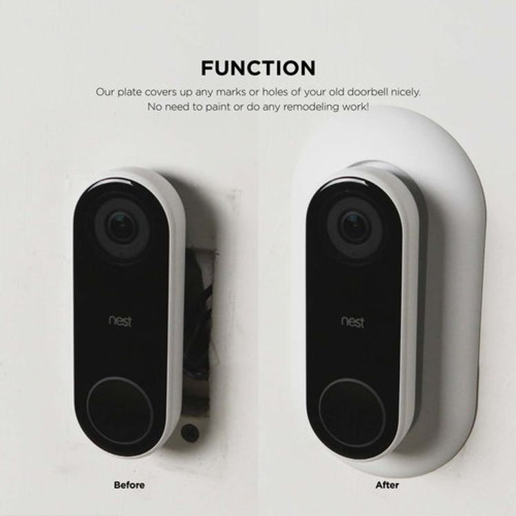 Elago Wall Plate Designed for Google Nest Hello Wall Plate Compatible with Google Nest Hello Smart Wi-Fi Video Doorbell, Use with Adjustable Wedge - Brown