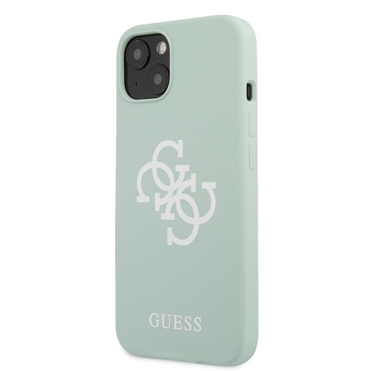 CG MOBILE Guess Liquid Silicone Case Big 4G with Logo Print Compatible for iPhone 13 Mini (5.4") Anti-Scratch, Easy Access to All Ports, Shock Absorption