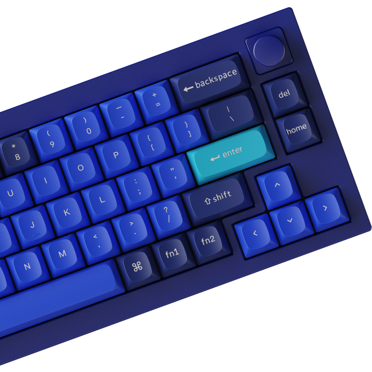 ★極美品★Keychron Q2 ネイビーブルー Gateron赤軸 ノブ付 Q2-O2-JIS Keychron Q2 QMK カスタム・メカニカルキーボード ノブ