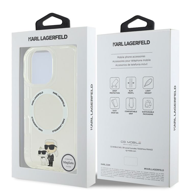 KARL LAGERFELD Magsafe IML Hard Case with NFT KARL & CHOUPETTE for iPhone 16 Pro Max - Clear