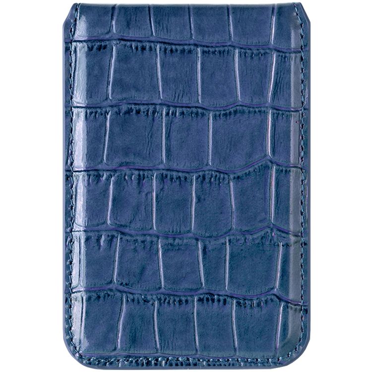 Green Lion Mag Wallet Holder with Genuine Leather Material, Phone Holder, Multiple Pockets, Powerful magnet, Strong & Slim Design - Blue