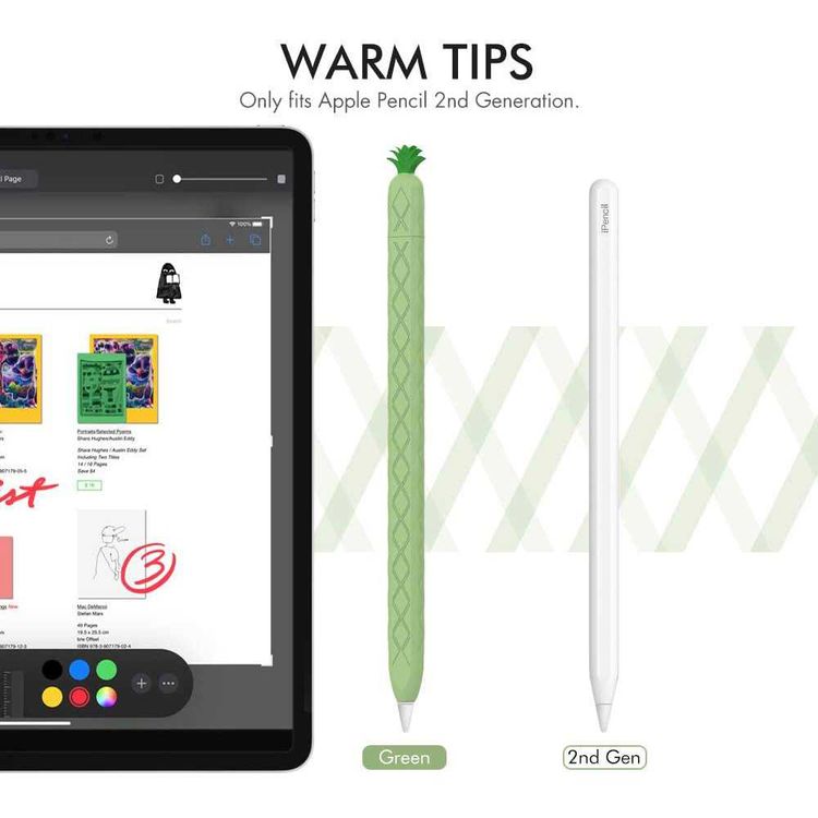 AhaStyle Summer Pineapple Molding Case Suitable for Apple Pencil 2nd Generation, Premium Silicone material, Unique Design and Durable Compatible with Apple Pencil 2nd Gen