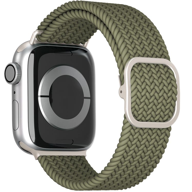 Levelo Crisben Watch Strap with Metal Buckle for Apple Watch 49/45mm, Water & Sweat Resistant, Compatible with SE, Series 8, 7, 6, 5 & 4, Adjustable & Stretchable Loop Band - Green