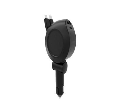 Levelo Orbis 4-in-1 Saffiano Leather Car Charger with Bui...
