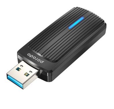 Porodo Dual Band WiFi Adapter with Additional USB A to Ty...