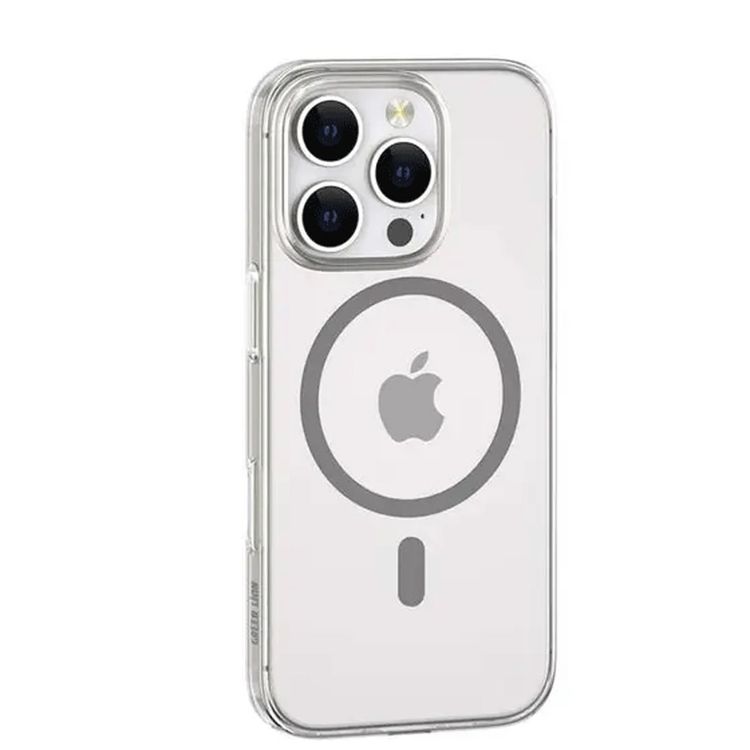 كفر حماية MegSafe Delgado من Green Lion لهاتف iPhone 16 Plus، حماية للكاميرا، مضاد للخدش، مضاد لبصمات الأصابع، حماية فائقة من السقوط، وضوح فائق الدقة - شفاف