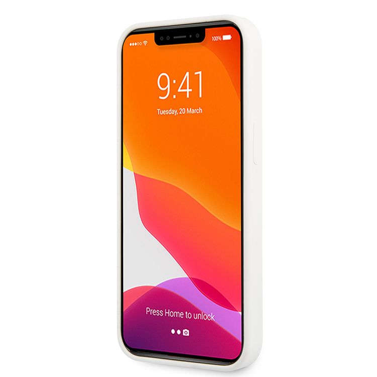 CG MOBILE Guess Liquid Silicone Case Big 4G with Logo Print Compatible for iPhone 13 (6.1") Anti-Scratch, Easy Access to All Ports, Shock Absorption