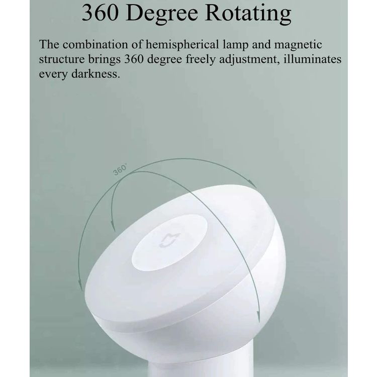 Xiaomi Mi Motion-Activated Night Light 2, 360 Degree Rotating, Dual sensor (Light & PIR Motion) 2800k warm White Light, Dual Brightness Adjustment, Innovative Magnetic Structure Design White